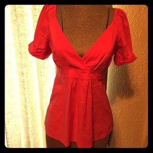 BCBG maxazria v-neck pink top